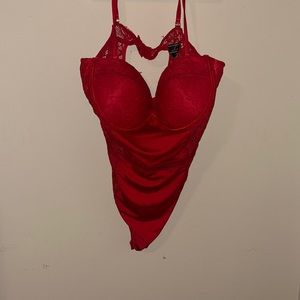Red lace bodysuit